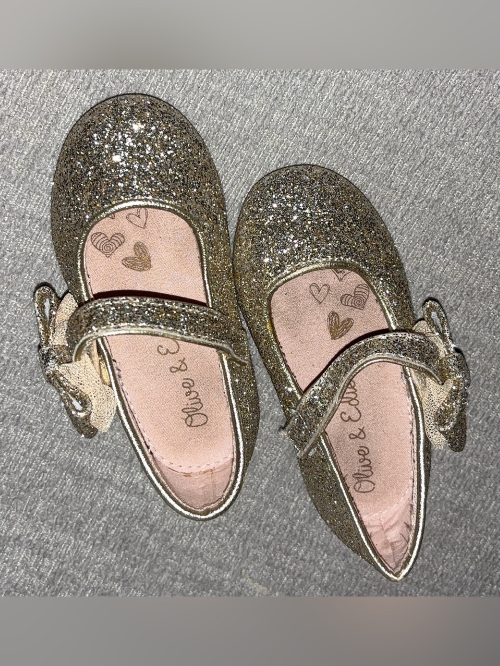 Sparkle Mary Jane Dress Shoes for Girls - Gold Glitter - Picture 2 of 5